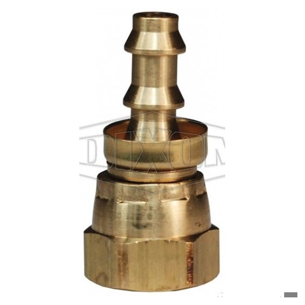 Dixon Gasket Seat Hose Barb Fitting with Brass Cap, Female NPSM Swivel x Push-On Hose Barb End Style, Bras 2800604CBC - main